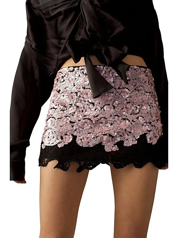 Lace Sequin Skirt