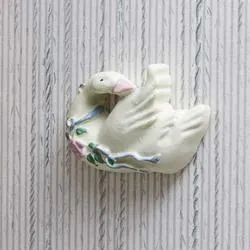 Miniature Flat Back Resin Swan