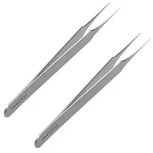 Ingrown Hair Tweezers | Pointed Tip | 2 Pack | Precision Stainless Steel | Extra Sharp and Perfectly Aligned for Ingrown Hair Treatment & Splinter Removal For Men and Women | By Tweezees