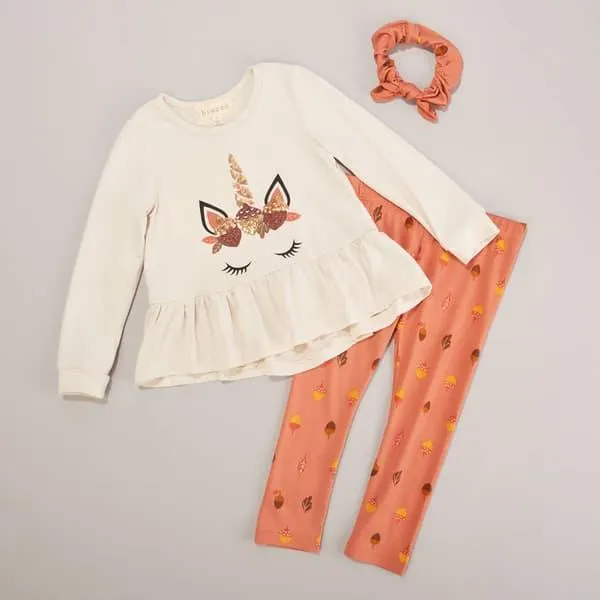 Toddler Girl BTween® Ruffled Sequin Unicorn Top & Leggings Set
