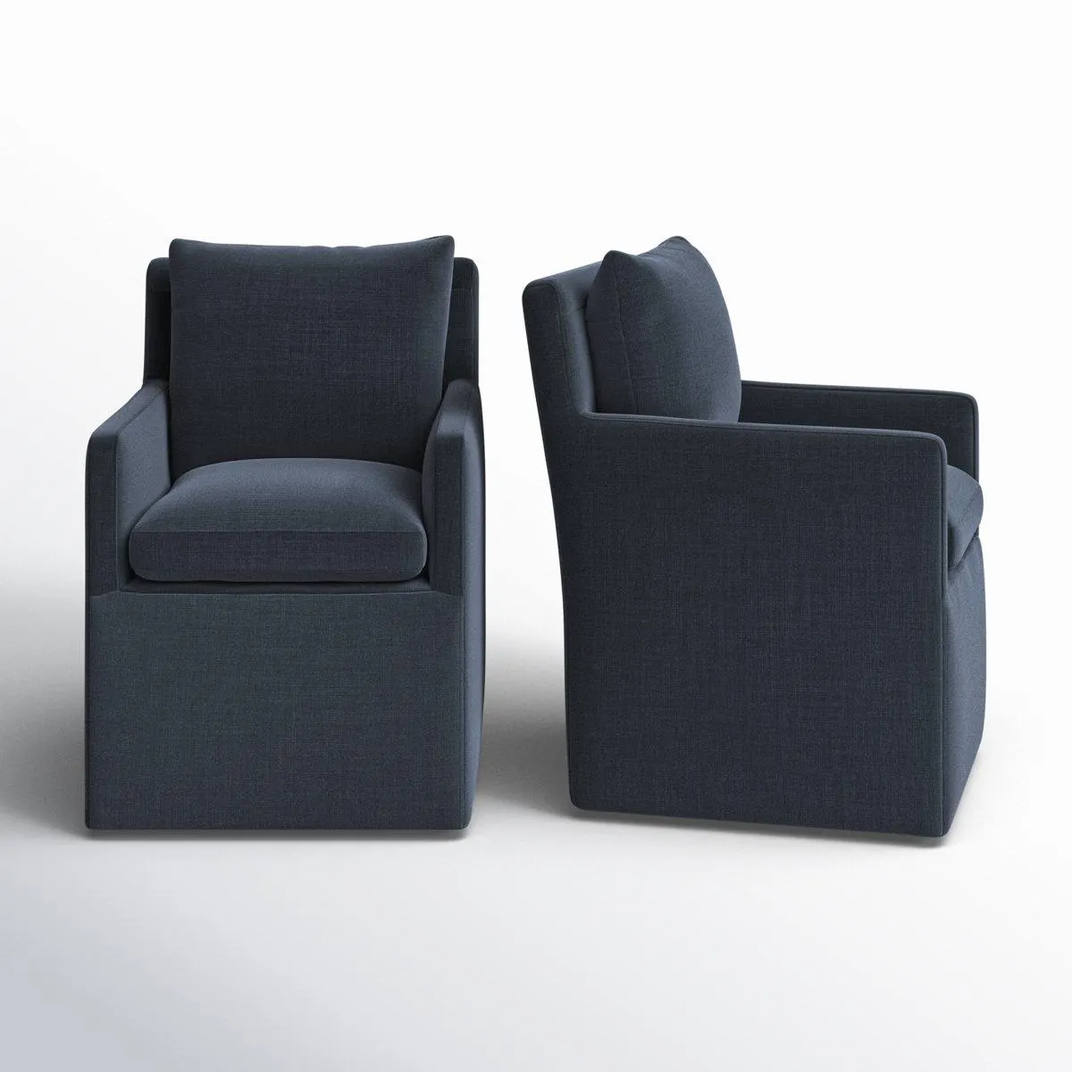 Alayaa Performance Upholstered Armchair with Casters (Set of 2)