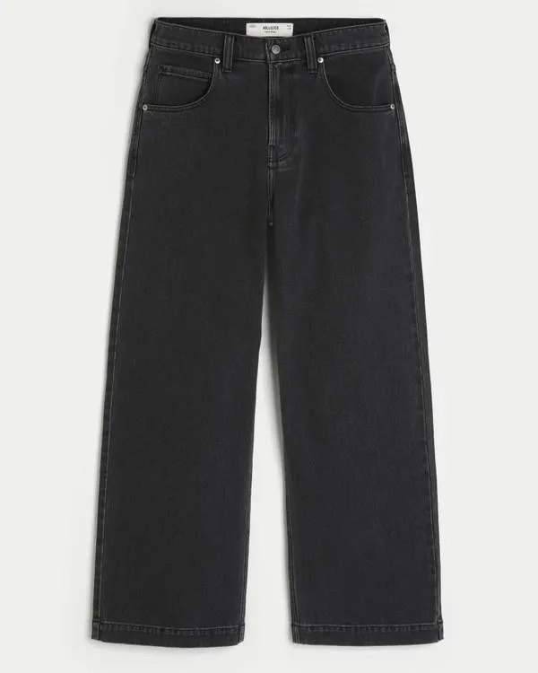 Washed Black Star Graphic Super Baggy Jeans