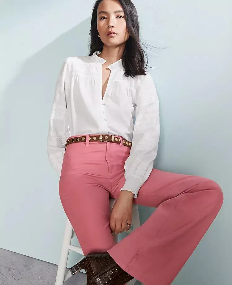 Weekend Collection Lace Trim Blouse