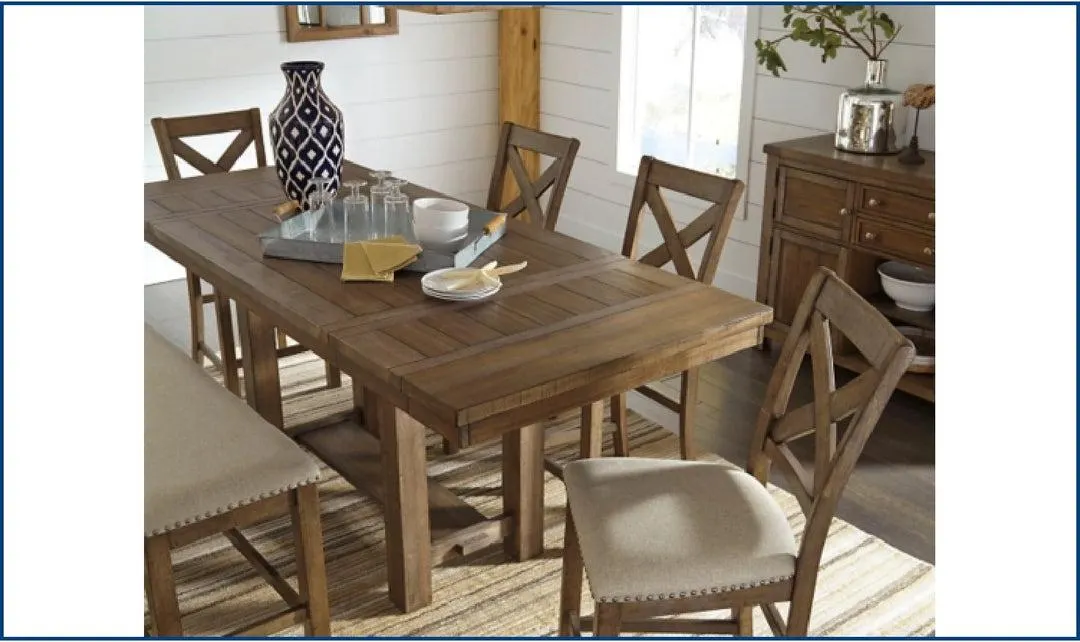 Modern Heritage Moriville Rectangular Dining Set in Brown