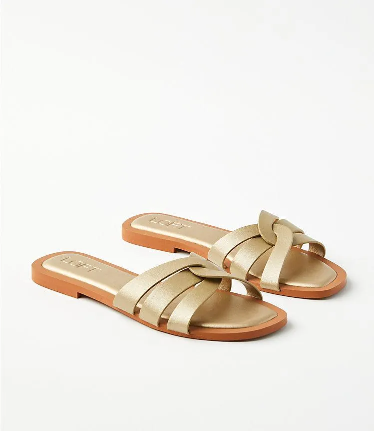 Strappy Leather Slide Sandals