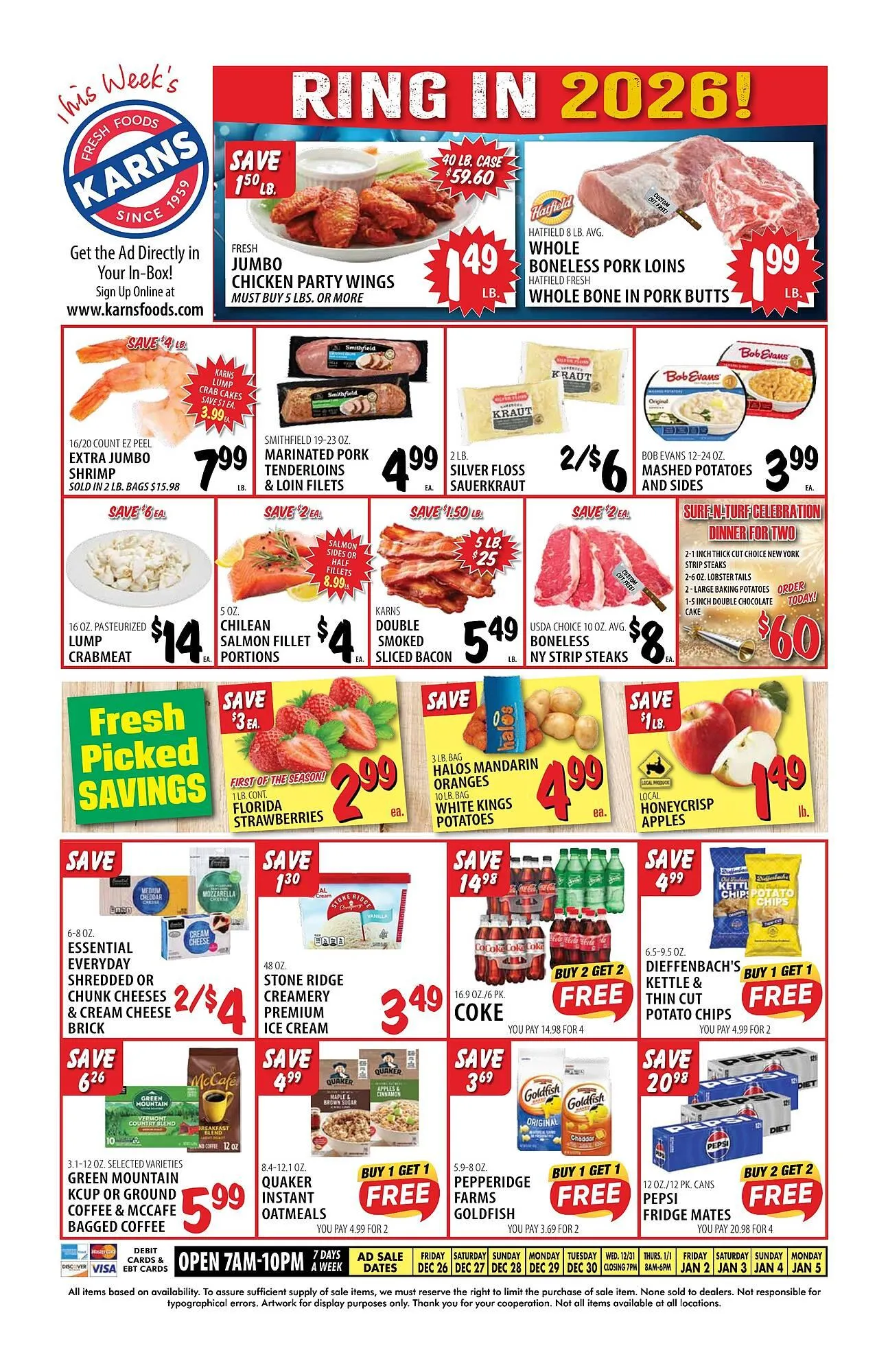 Weekly ad Karns weekly ad from December 26 to January 5 2026 - Page 1