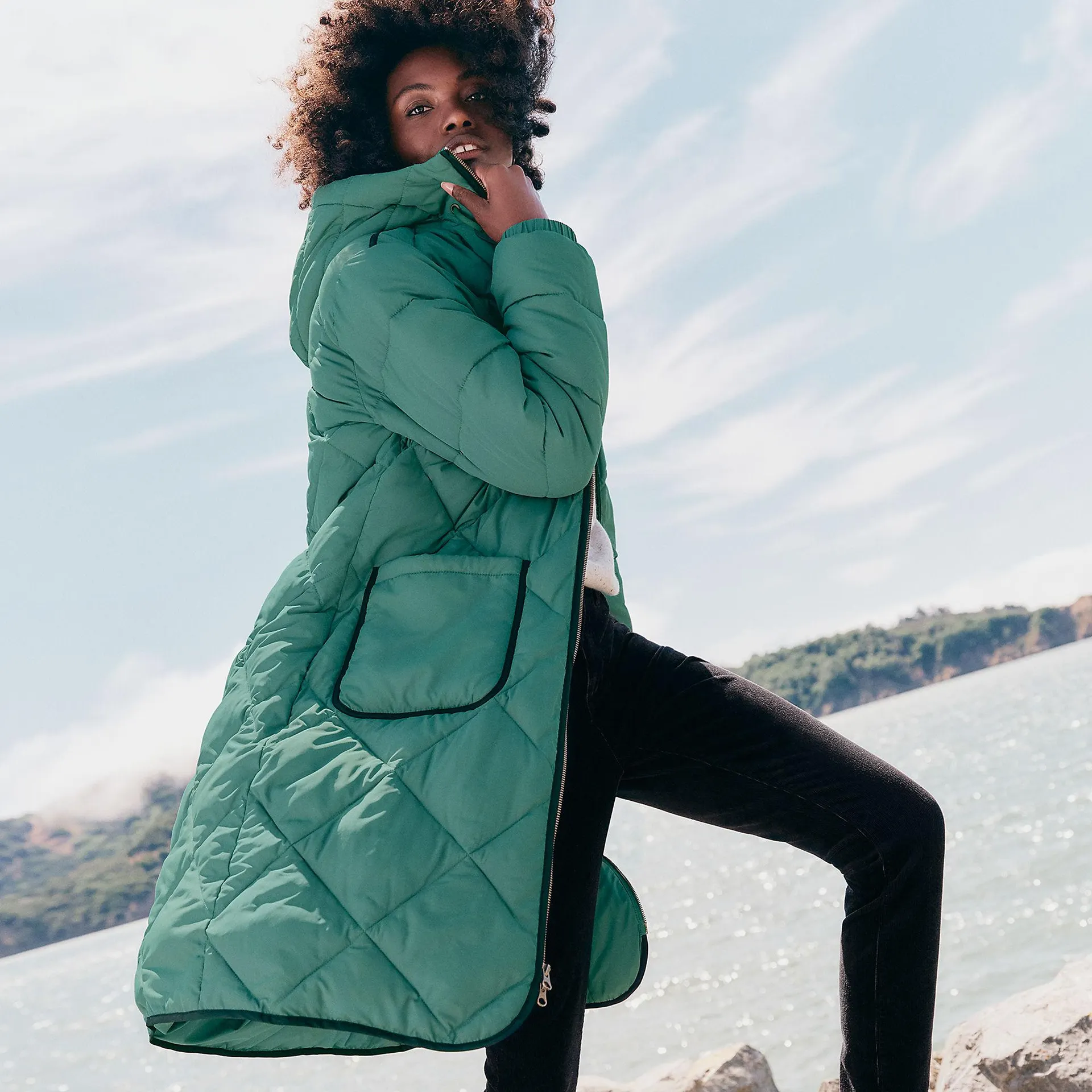 Women's FeatherFree Insulated Diamond Quilted Maxi Coat