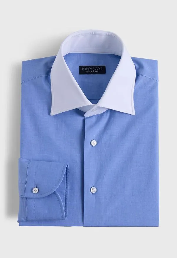 White Contrast Collar Dress Shirt