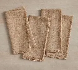 Frayed Oversized Linen Napkins - Set of 4