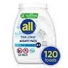 all free clear MIGHTY PACS Laundry Detergent Pacs, The Original, 120 ct.