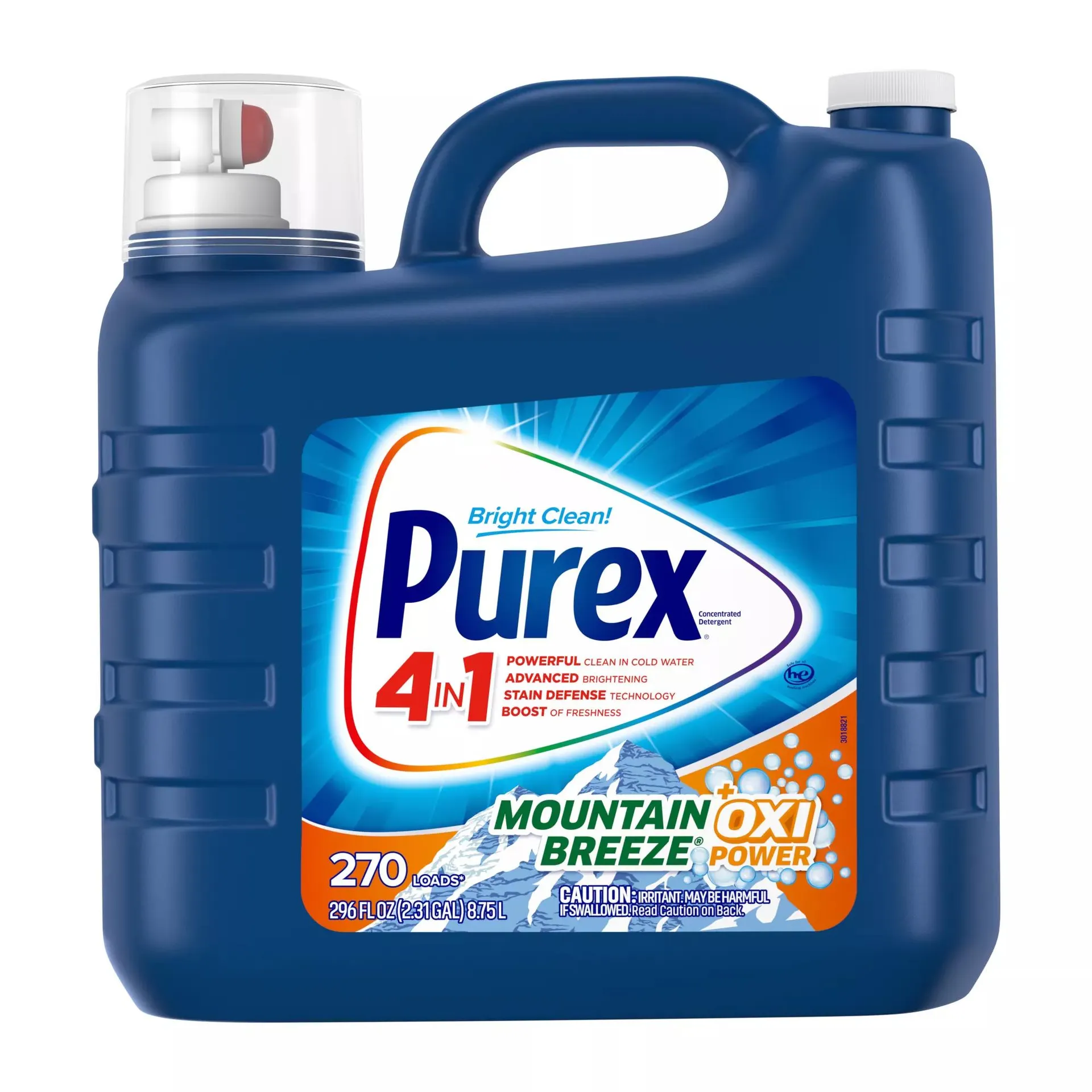 Purex Liquid Laundry Detergent - Mountain Breeze + Oxi Power, 270 loads/296 oz.