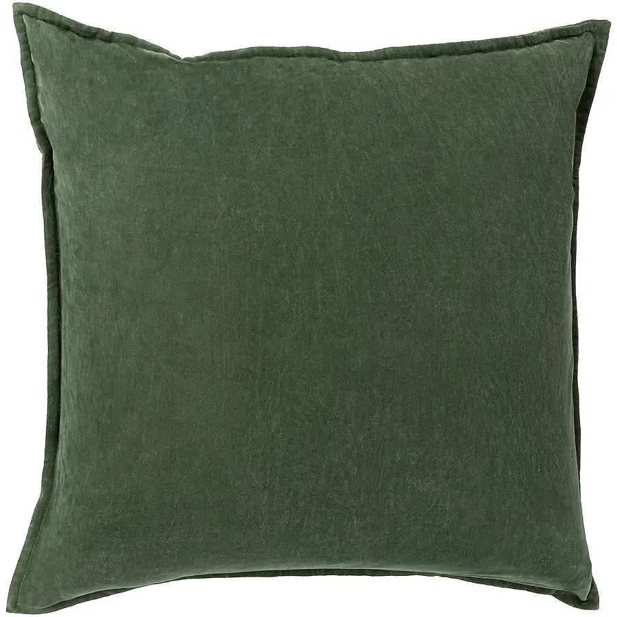 Surya Cotton Velvet 22-in x 22-in Dark Green Square Indoor Decorative Pillow