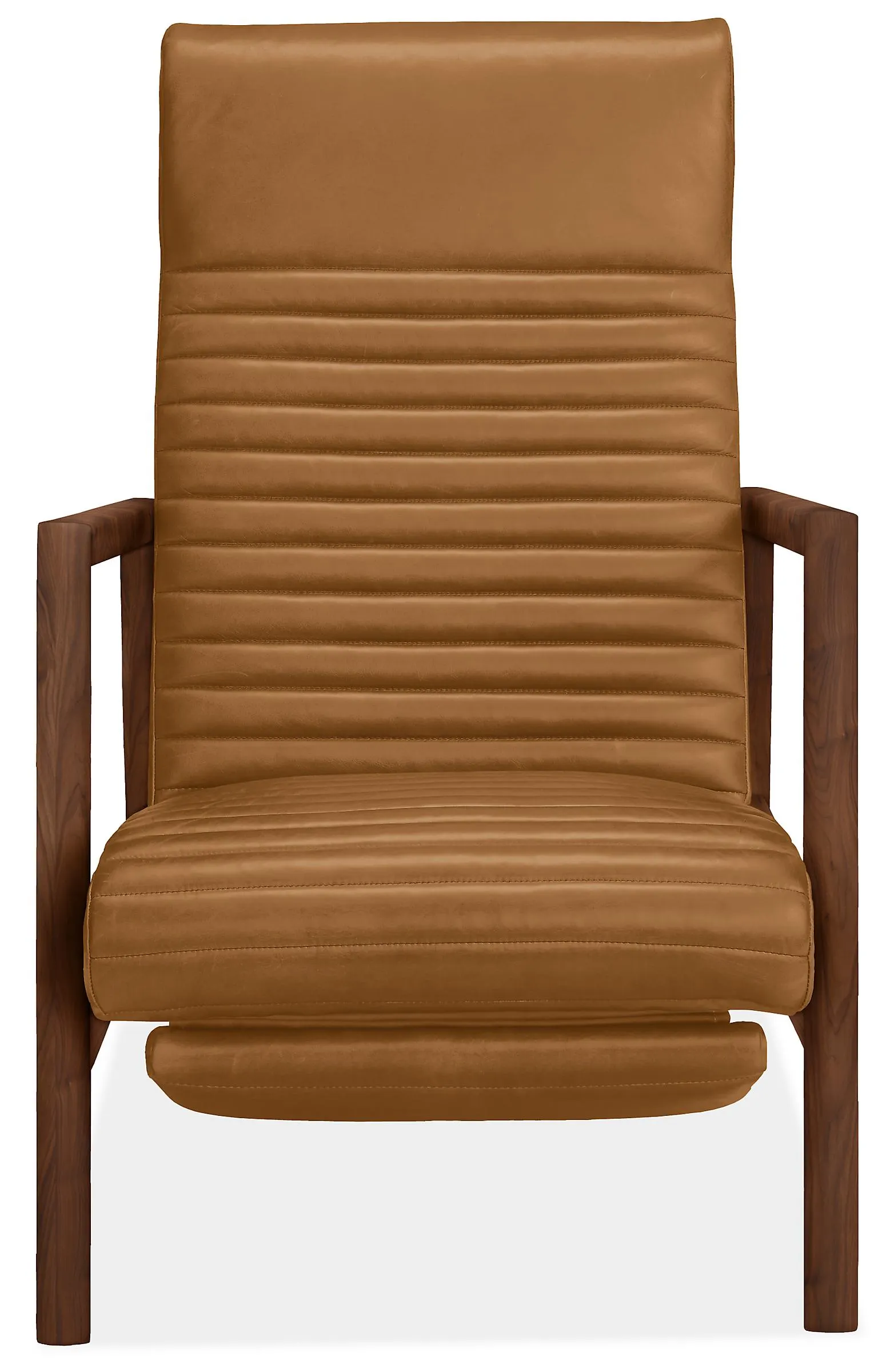 Nilsen Recliner with Walnut in Urbino Camel Leather