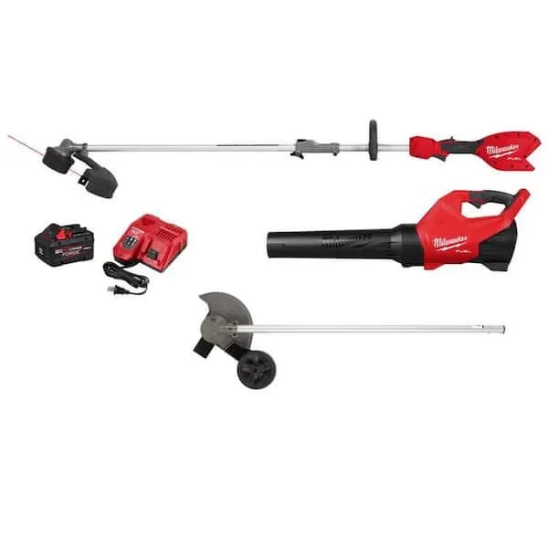M18 FUEL 18V 16 in. Brushless Cordless QUIK-LOK String Trimmer/Blower 8.0 Ah FORGE Combo Kit w/ Edger Attachment