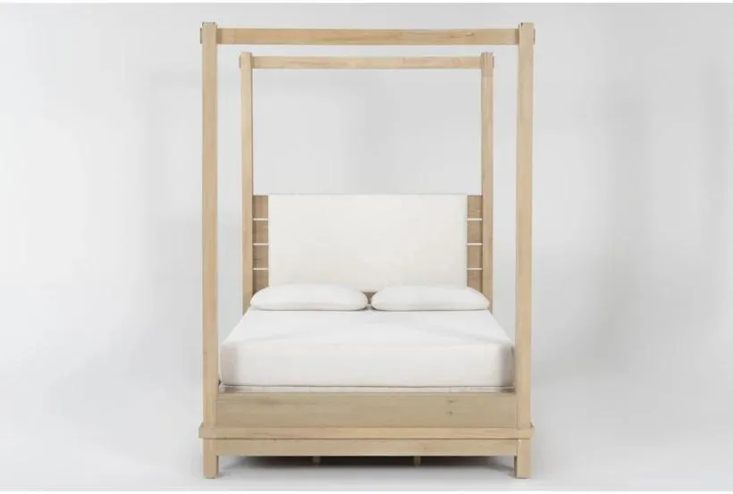 Voyage Natural Queen Wood & Upholstered Canopy Bed By Nate Berkus + Jeremiah Brent | Poster