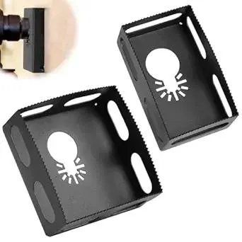 2 Pcs Square Slot Cutter for Outlet Boxes, Compatible with Dewalt 20V & Milwaukee M18 Oscillating Multi-Tool, Drywall Outlet Cutter for Single Gang Wall Boxes, Precise & Efficient Carving Tool, Black