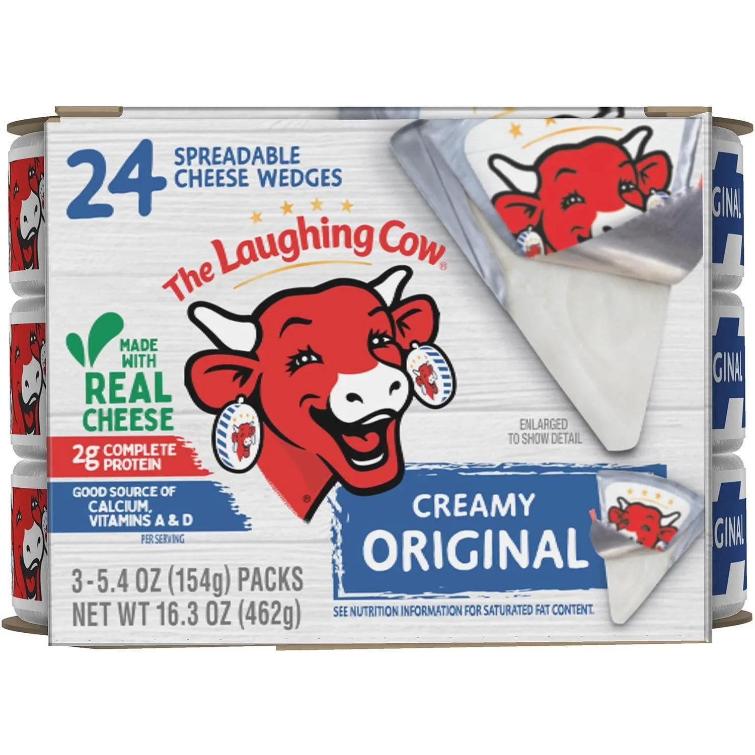 The Laughing Cow Creamy Swiss Cheese Wedge, Original, 3 pk.