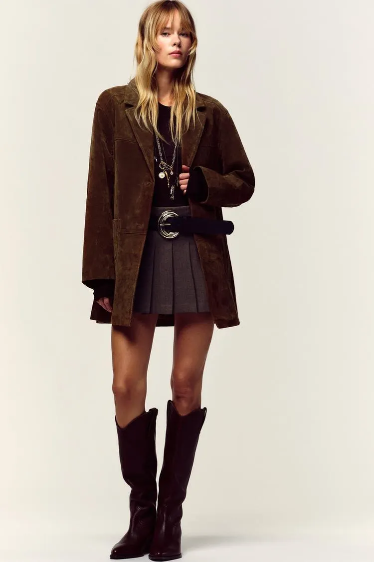 PLEATED BELTED SKORT