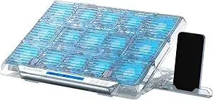 ICE COOREL Gaming Laptop Cooling Pad with 15 RGB Cooling Fans, Fully Transparent Laptop Fan Cooler Pad for 15-21 Inch, Gaming Laptop Cooler Stand with 8 Height Adjustable, USB Port and Type-C Port