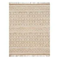 (B508) Devon Hand Woven Jute & Ivory Chenille Area Rug, 7x10