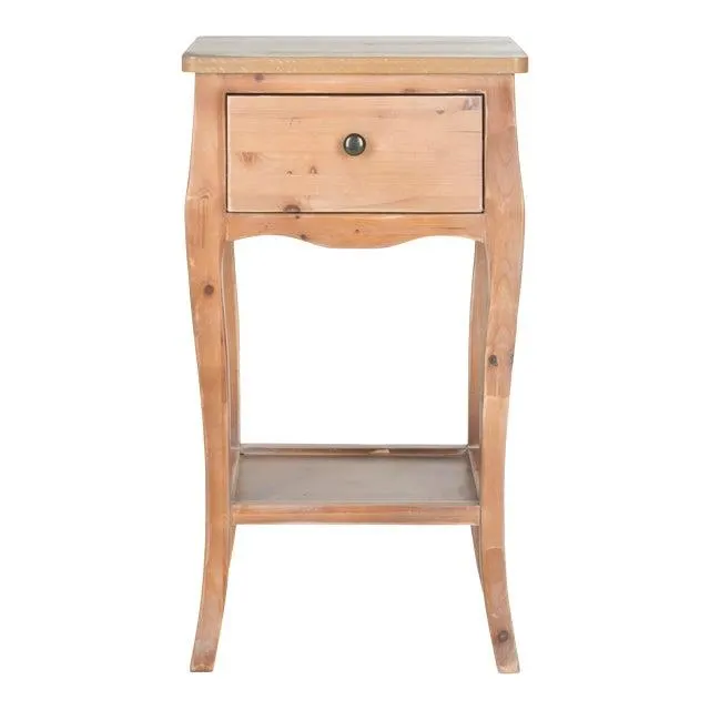 End Table With Storage Drawer in Red Maple