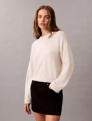 Smooth Cotton Relaxed Monogram Sweater