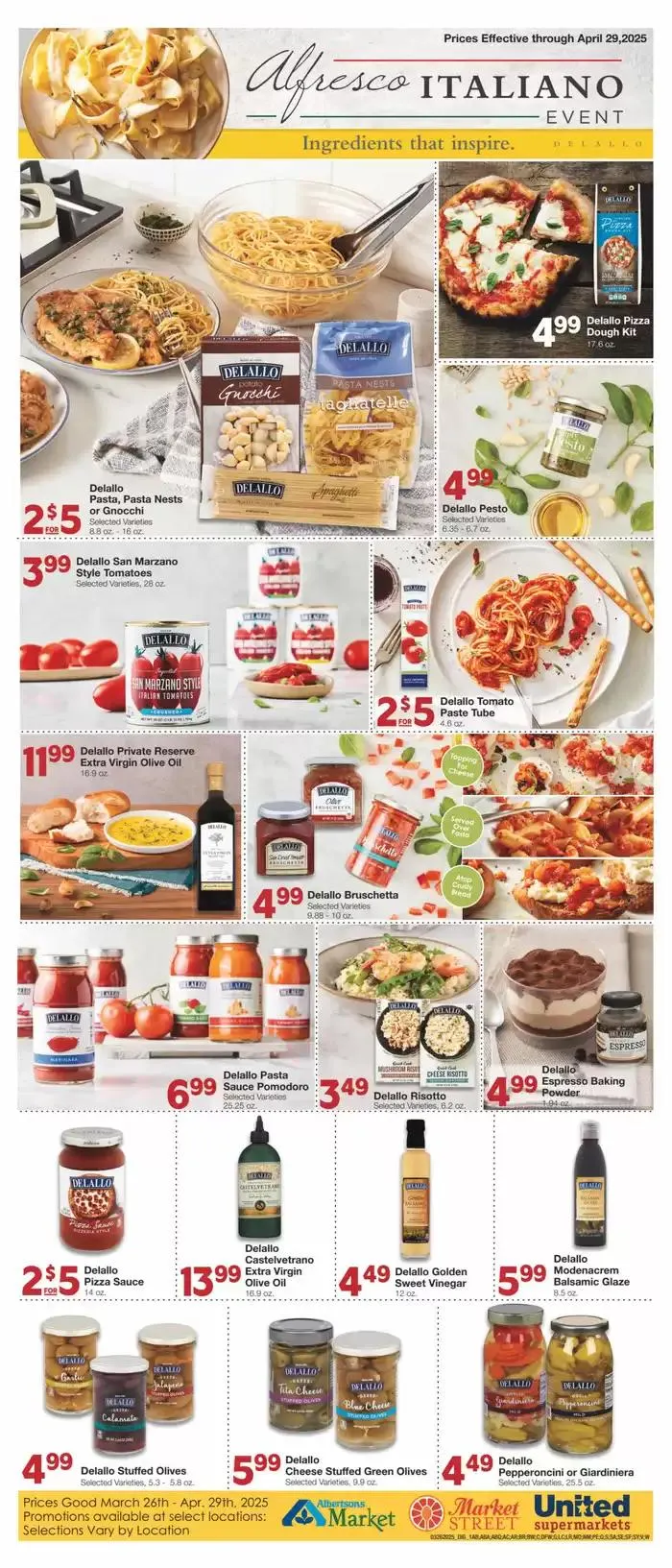 Weekly ad Alfresco Italiano Event from March 25 to April 29 2025 - Page 1
