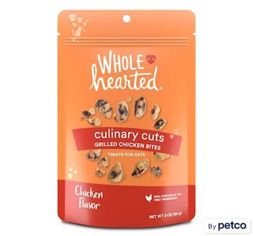 WholeHearted Culinary Cuts Grilled Chicken Bites Treat for Cats, 3 oz.