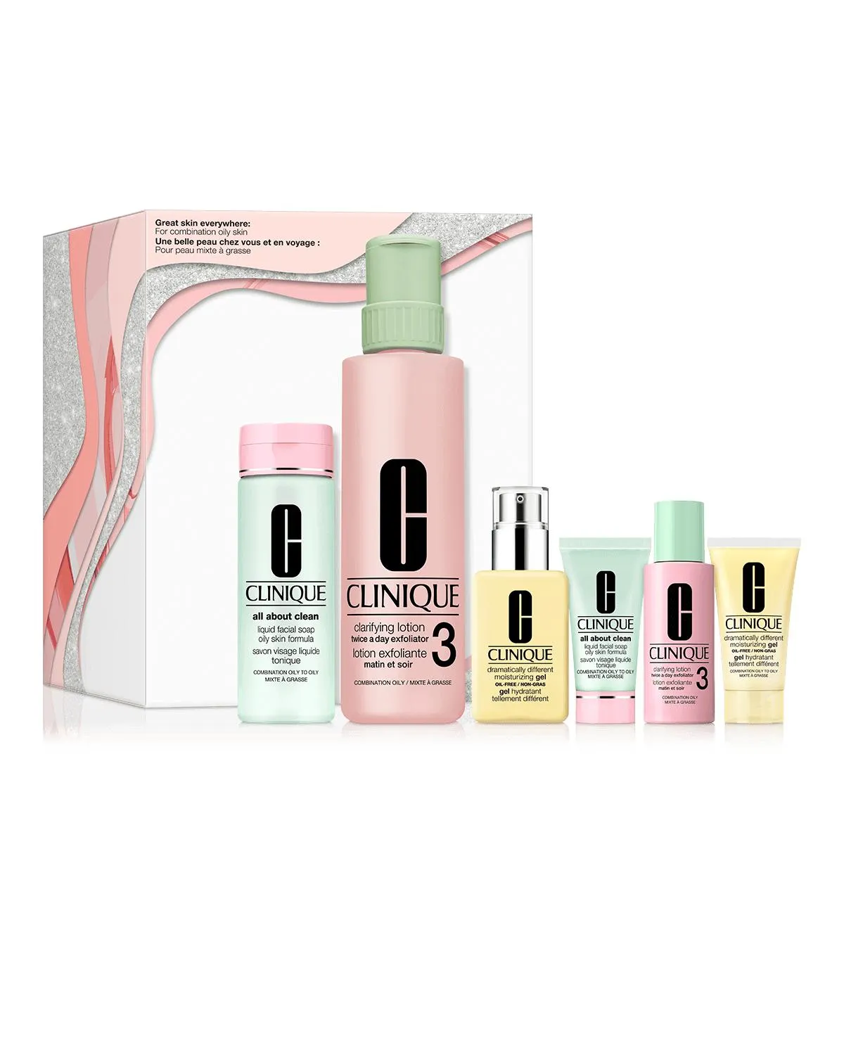 Set de 3 Pasos Clinique Great Skin Everywhere Para Piel Grasa