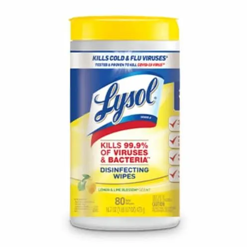 Lysol Disinfecting Wipes, Sanitizing Antibacterial Cleaning Wipes, Lemon and Lime Blossom, 80 ct