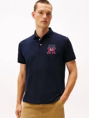 Regular Fit Textured Monogram Polo