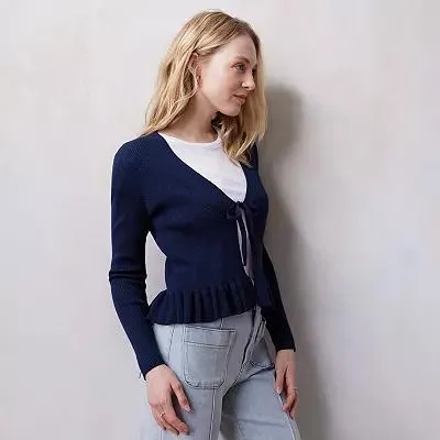 Women's LC Lauren Conrad Flounce Cardigan Sweater