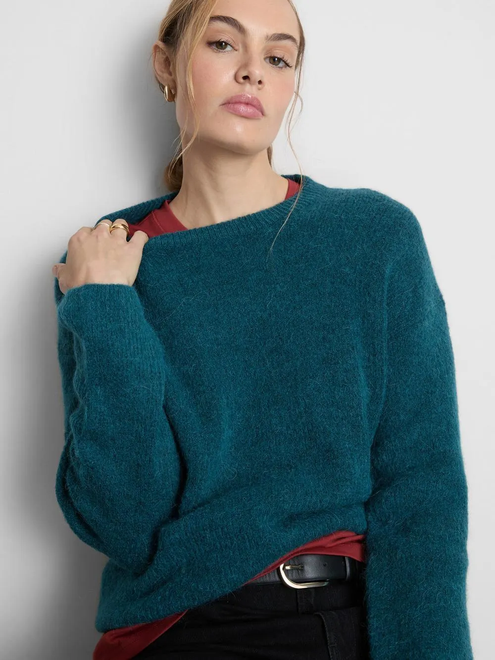 The Edit Ribbed Crew Neck Sweater