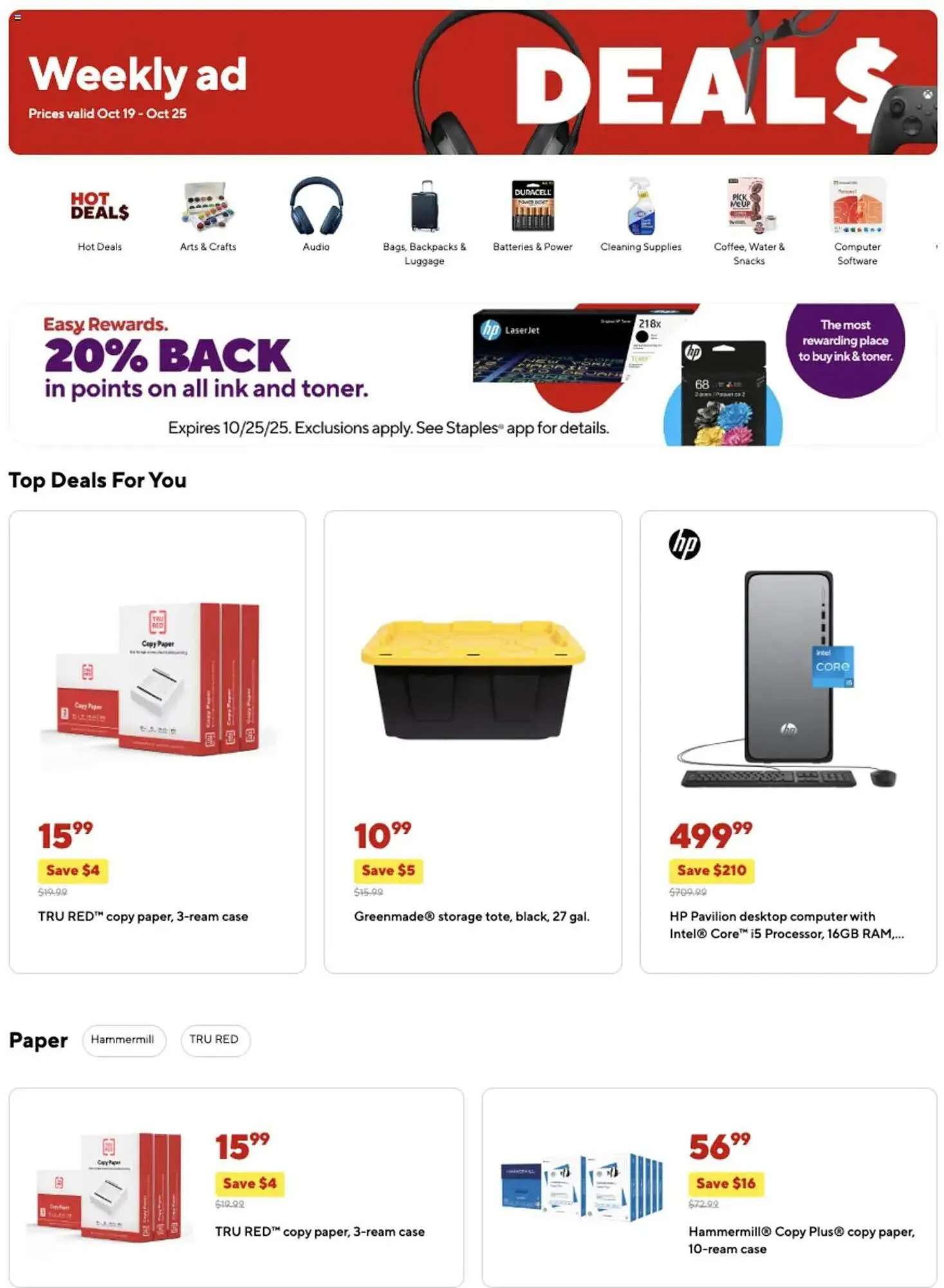 Weekly ad Staples weekly ad from October 19 to October 25 2025 - Page 1