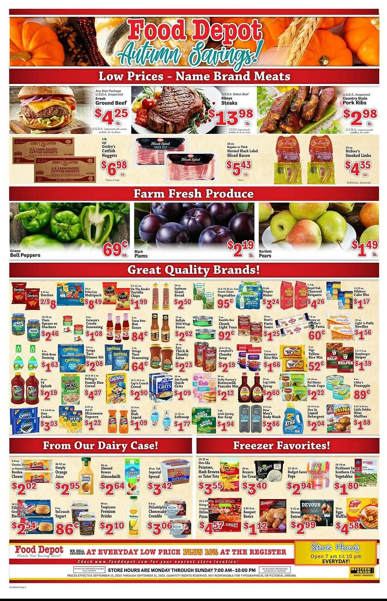 Weekly promotion Food Depot weekly ad spanning from September 15 to September 21 2025 - Page 2 for Catalogue 365