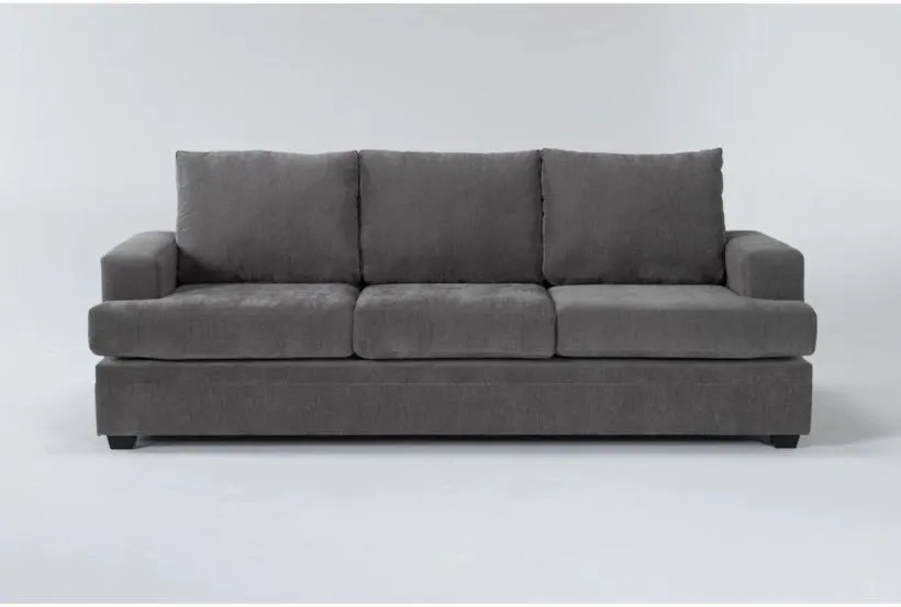 Bonaterra Charcoal Grey Fabric 97" Sofa | Track Arms | Loose Reversible Back