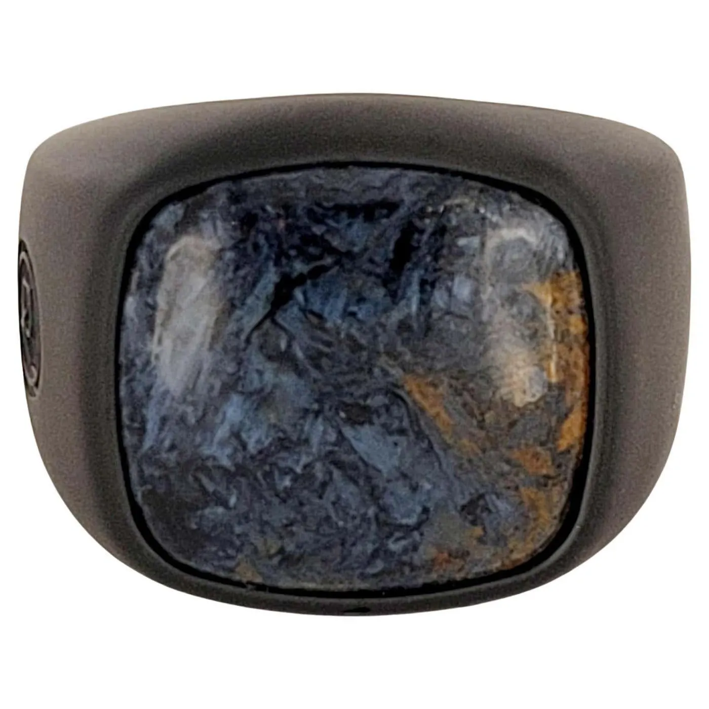 David Yurman Men's Exotic Stone Ring with Pietersite in Black Titanium