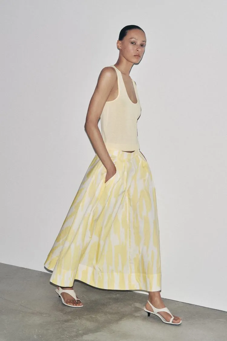 PRINTED MIDI SKIRT ZW COLLECTION