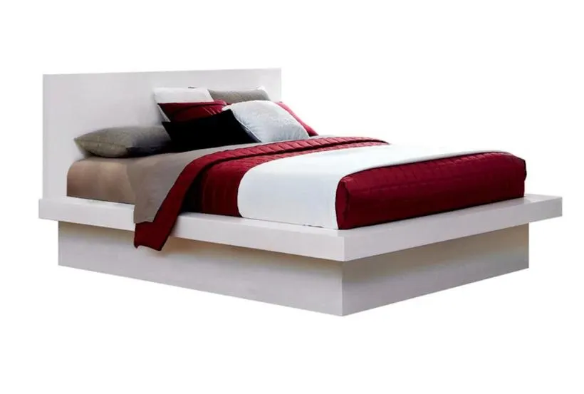 Yvette White Queen Wood Platform Bed
