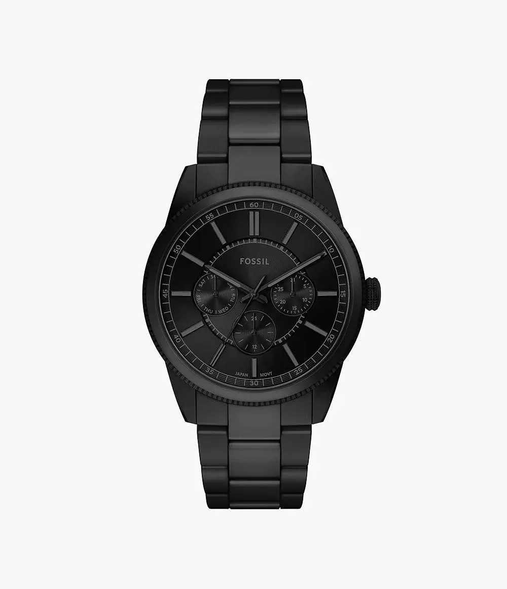 Pearson Multifunction Black Stainless Steel Watch