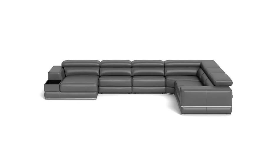 Lorenzo Extended Left Sectional Sofa Elephant Gray