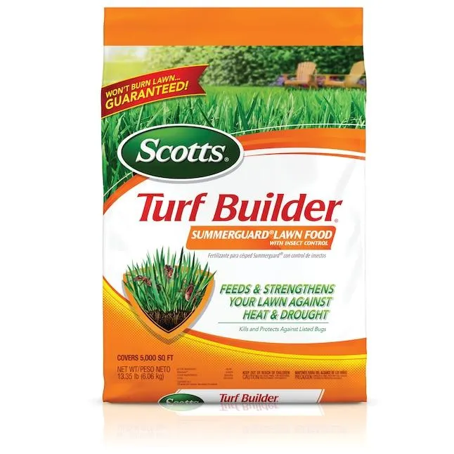 Scotts Turf Builder SummerGuard Lawn Food 13.35-lb 5000-sq ft 20-0-8 All Purpose Lawn Fertilizer with Insect Control