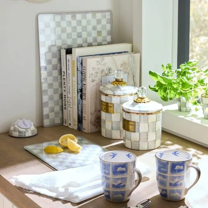 Check Glass Cutting Board, Set of 2