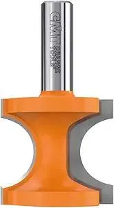 CMT 854.509.11 Bull Nose Bit, 1/2-Inch Shank, 1/2-Inch Radius, Carbide-Tipped, Orange Grey Metal