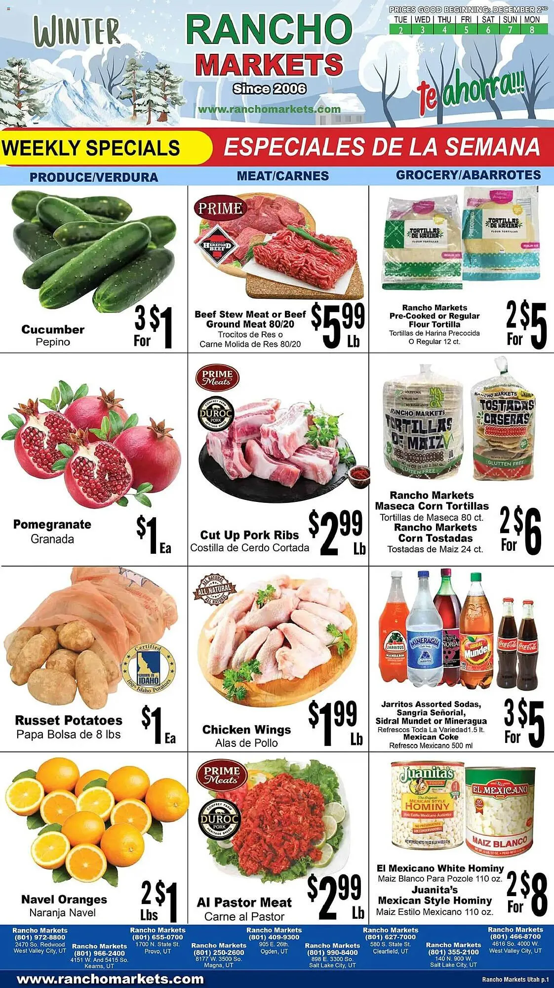 Weekly ad Rancho Markets weekly ad from December 2 to December 9 2025 - Page 1