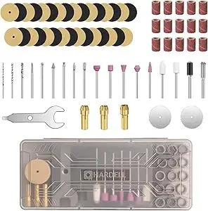 HARDELL 69pcs Rotary Tool Accessories, Power Rotary Tool Accessories kit with 1.0/1.6/2.3mm Diameter Shanks, Universal Rotary Tool Bits for Woodworking, Drilling, Engraving, Polishing, Carving