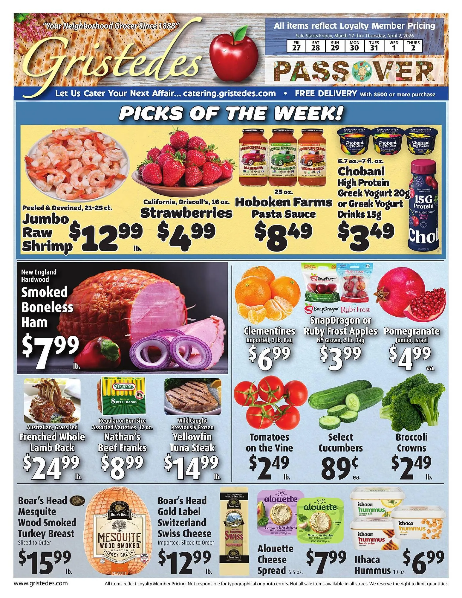 Weekly ad Gristedes circular from March 27 to April 2 2026 - Page 1