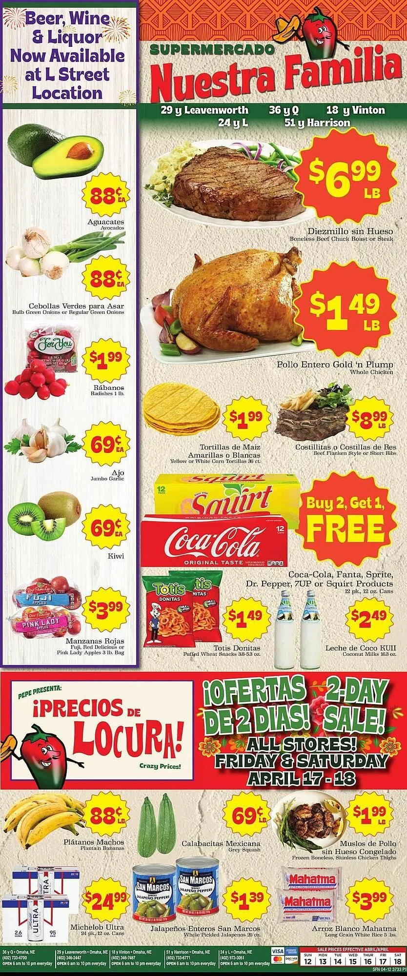 Weekly ad Supermercado Nuestra Familia weekly ad from April 12 to April 18 2026 - Page 1