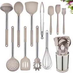 Brodark® 12-Piece Silicone Utensil Set - Beige