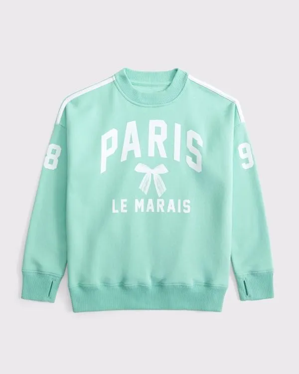 legging-friendly graphic crew sweatshirt